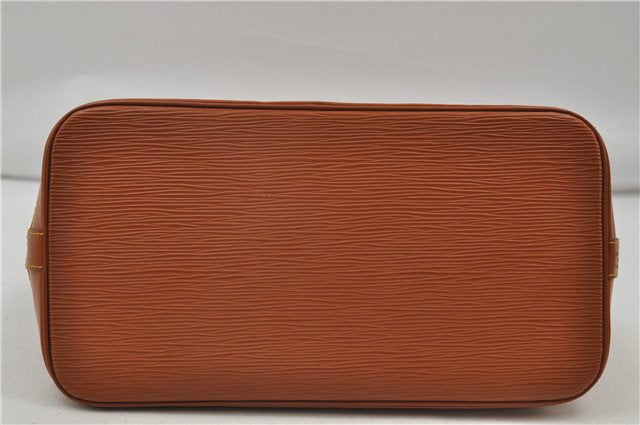 Authentic Louis Vuitton Epi Alma PM Hand Bag Purse Brown M52148 LV 0003E