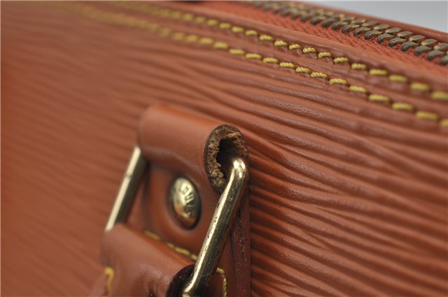 Authentic Louis Vuitton Epi Alma PM Hand Bag Purse Brown M52148 LV 0003E