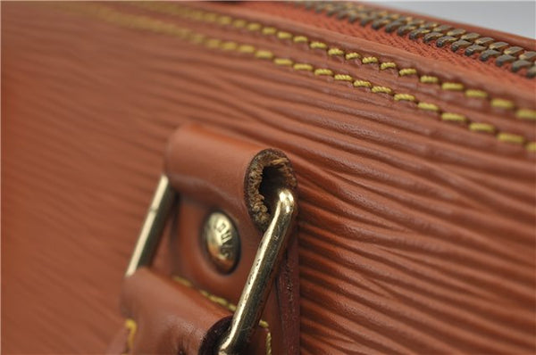 Authentic Louis Vuitton Epi Alma PM Hand Bag Purse Brown M52148 LV 0003E