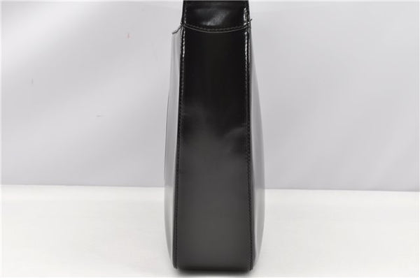 Authentic GUCCI Hand Shoulder Bag Purse Enamel Leather 0000506 Black 0003G
