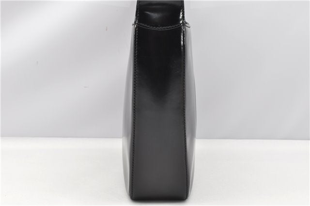 Authentic GUCCI Hand Shoulder Bag Purse Enamel Leather 0000506 Black 0003G