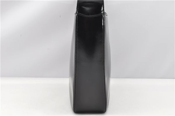 Authentic GUCCI Hand Shoulder Bag Purse Enamel Leather 0000506 Black 0003G