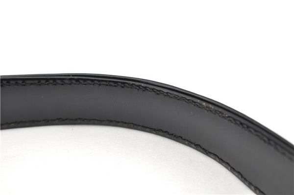 Authentic GUCCI Hand Shoulder Bag Purse Enamel Leather 0000506 Black 0003G