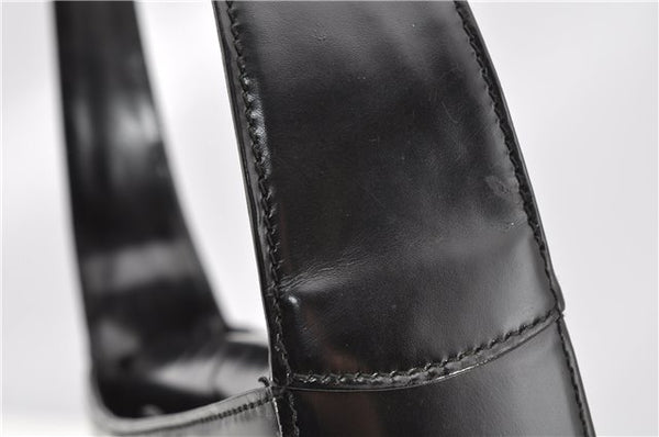 Authentic GUCCI Hand Shoulder Bag Purse Enamel Leather 0000506 Black 0003G