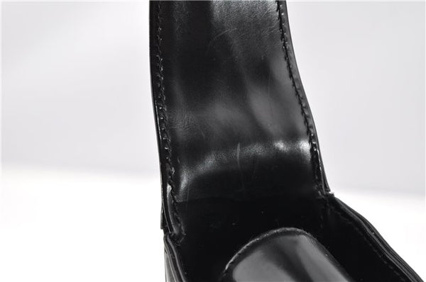 Authentic GUCCI Hand Shoulder Bag Purse Enamel Leather 0000506 Black 0003G