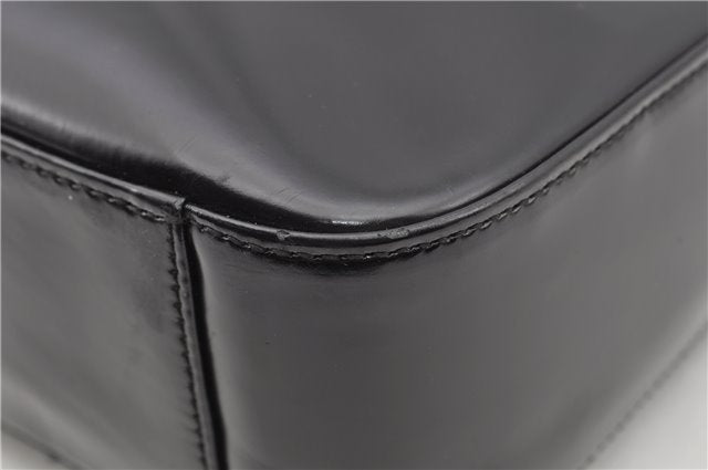 Authentic GUCCI Hand Shoulder Bag Purse Enamel Leather 0000506 Black 0003G