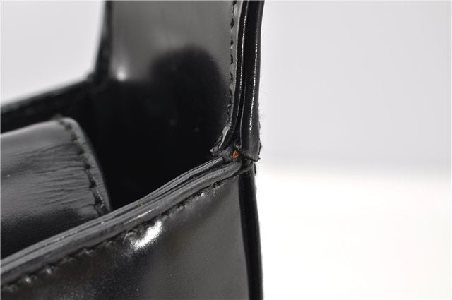 Authentic GUCCI Hand Shoulder Bag Purse Enamel Leather 0000506 Black 0003G