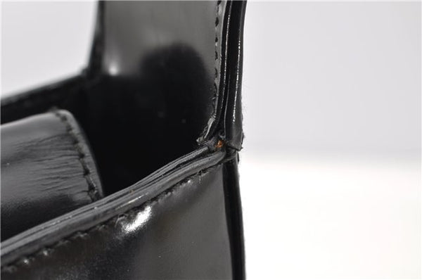 Authentic GUCCI Hand Shoulder Bag Purse Enamel Leather 0000506 Black 0003G