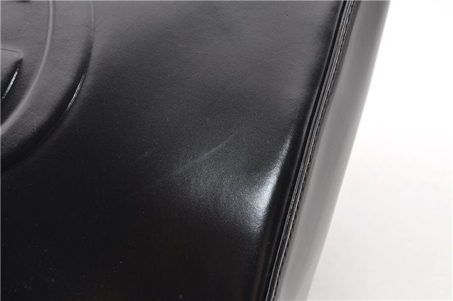 Authentic GUCCI Hand Shoulder Bag Purse Enamel Leather 0000506 Black 0003G