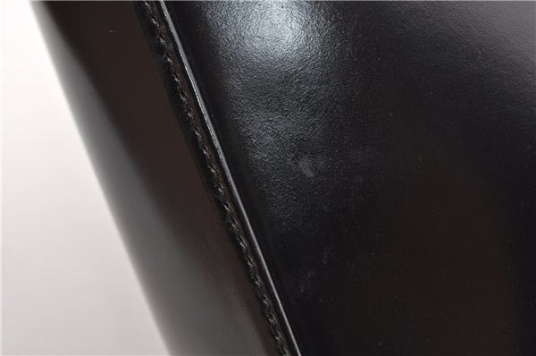 Authentic GUCCI Hand Shoulder Bag Purse Enamel Leather 0000506 Black 0003G