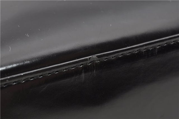 Authentic GUCCI Hand Shoulder Bag Purse Enamel Leather 0000506 Black 0003G