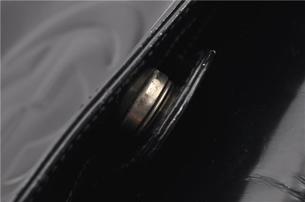 Authentic GUCCI Hand Shoulder Bag Purse Enamel Leather 0000506 Black 0003G