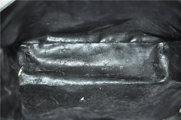 Authentic GUCCI Hand Shoulder Bag Purse Enamel Leather 0000506 Black 0003G