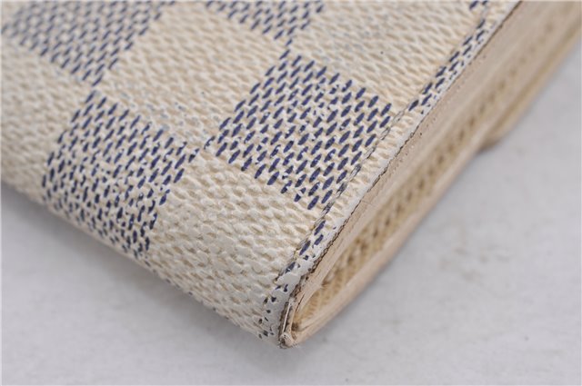 Authentic Louis Vuitton Damier Azur Portefeuille Sarah Wallet N61735 LV 0004G