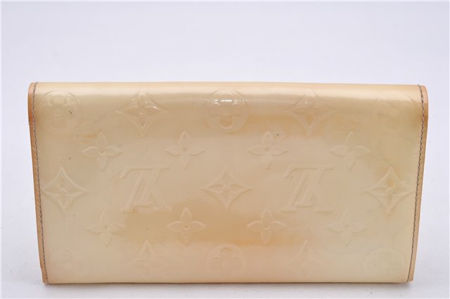 Authentic Louis Vuitton Vernis Pochette Porte Monnaie Credit Wallet Ivory 0005G