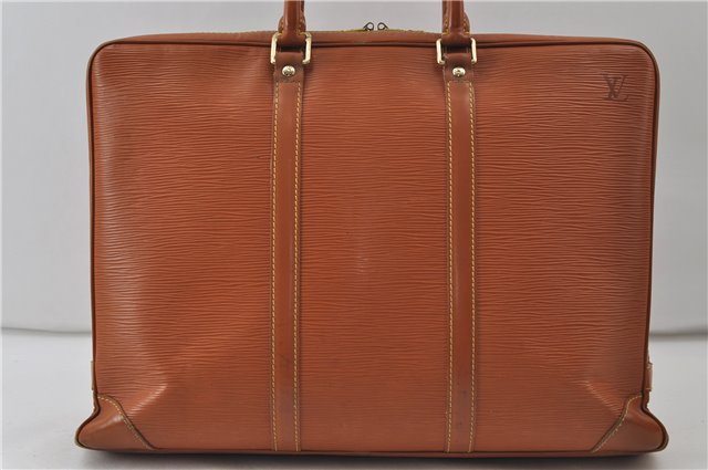 Auth Louis Vuitton Epi Porte Documents Voyage Brown Briefcase M54473 LV 0007E