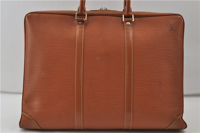 Auth Louis Vuitton Epi Porte Documents Voyage Brown Briefcase M54473 LV 0007E