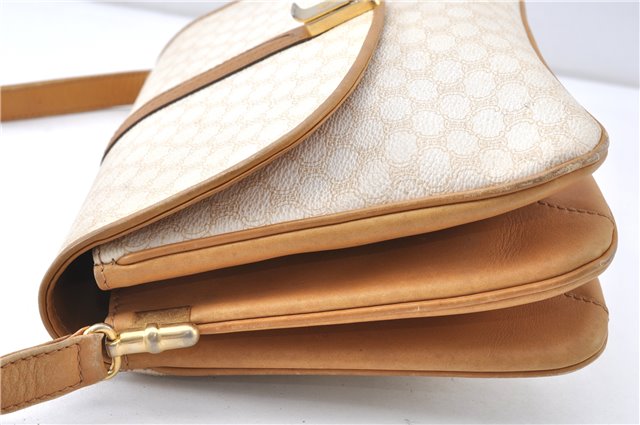 Authentic CELINE Macadam Blason Shoulder Cross Body Bag PVC Leather White 0007G