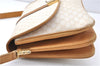 Authentic CELINE Macadam Blason Shoulder Cross Body Bag PVC Leather White 0007G
