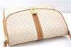 Authentic CELINE Macadam Blason Shoulder Cross Body Bag PVC Leather White 0007G