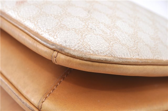 Authentic CELINE Macadam Blason Shoulder Cross Body Bag PVC Leather White 0007G