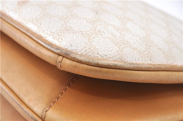 Authentic CELINE Macadam Blason Shoulder Cross Body Bag PVC Leather White 0007G