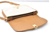 Authentic CELINE Macadam Blason Shoulder Cross Body Bag PVC Leather White 0007G