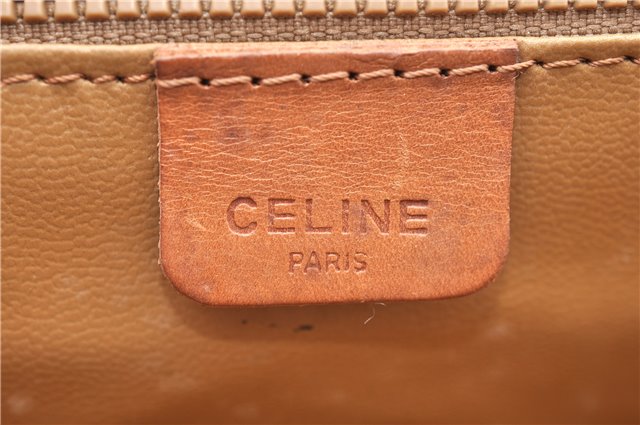 Authentic CELINE Macadam Blason Shoulder Cross Body Bag PVC Leather White 0007G