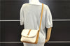 Authentic CELINE Macadam Blason Shoulder Cross Body Bag PVC Leather White 0007G