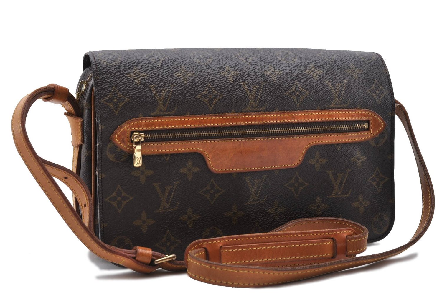 Auth Louis Vuitton Monogram Saint Germain Shoulder Cross Bag M51207 LV 0008D