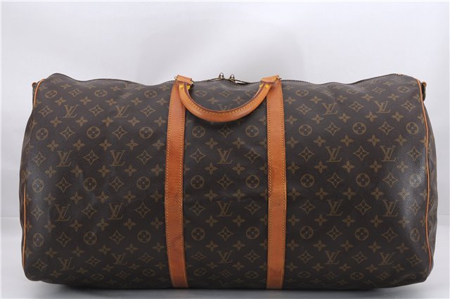 Auth Louis Vuitton Monogram Keepall Bandouliere 60 Boston Bag M41412 LV 0009E