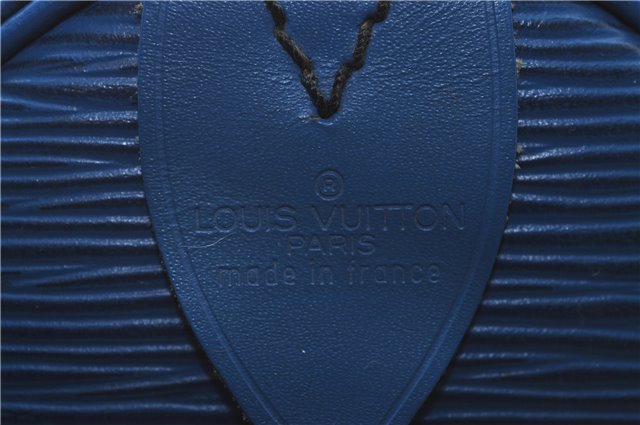 Authentic Louis Vuitton Epi Speedy 30 Hand Bag Purse Blue M43005 LV 0010D