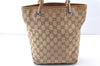 Authentic GUCCI Hand Shoulder Bag Purse GG Canvas Leather 1099 Brown 0011G