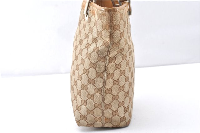 Authentic GUCCI Hand Shoulder Bag Purse GG Canvas Leather 1099 Brown 0011G