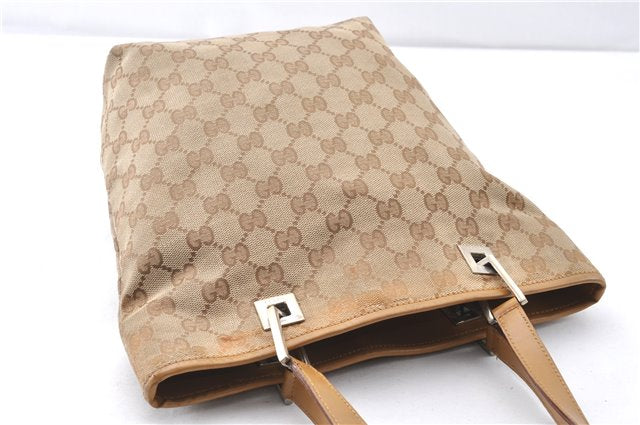 Authentic GUCCI Hand Shoulder Bag Purse GG Canvas Leather 1099 Brown 0011G