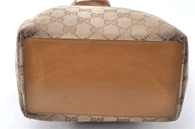 Authentic GUCCI Hand Shoulder Bag Purse GG Canvas Leather 1099 Brown 0011G