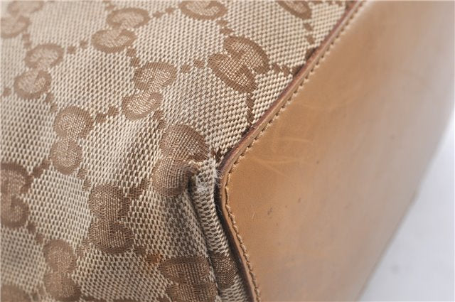 Authentic GUCCI Hand Shoulder Bag Purse GG Canvas Leather 1099 Brown 0011G