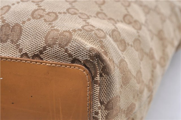 Authentic GUCCI Hand Shoulder Bag Purse GG Canvas Leather 1099 Brown 0011G