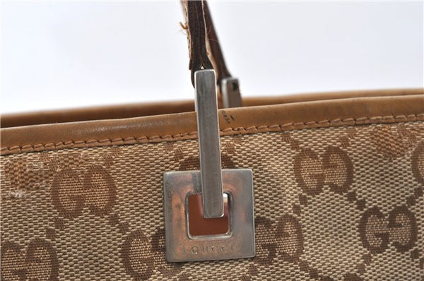 Authentic GUCCI Hand Shoulder Bag Purse GG Canvas Leather 1099 Brown 0011G