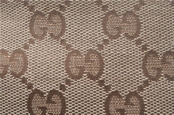 Authentic GUCCI Hand Shoulder Bag Purse GG Canvas Leather 1099 Brown 0011G