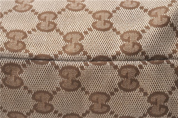 Authentic GUCCI Hand Shoulder Bag Purse GG Canvas Leather 1099 Brown 0011G