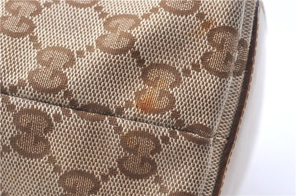 Authentic GUCCI Hand Shoulder Bag Purse GG Canvas Leather 1099 Brown 0011G