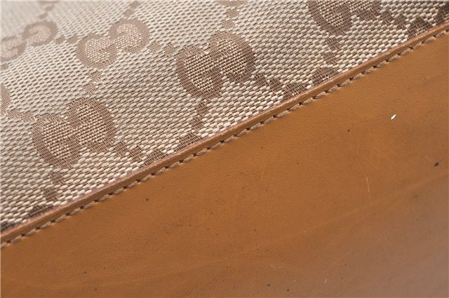 Authentic GUCCI Hand Shoulder Bag Purse GG Canvas Leather 1099 Brown 0011G