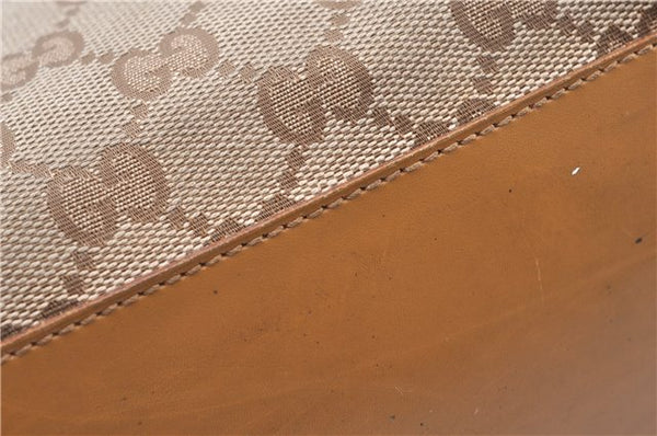 Authentic GUCCI Hand Shoulder Bag Purse GG Canvas Leather 1099 Brown 0011G