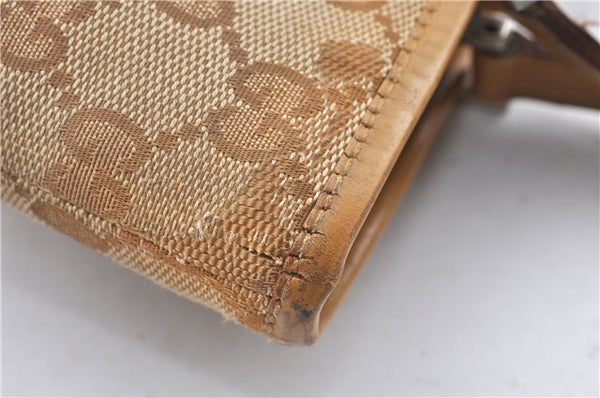 Authentic GUCCI Hand Shoulder Bag Purse GG Canvas Leather 1099 Brown 0011G