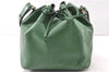 Authentic Louis Vuitton Epi Petit Noe Shoulder Drawstring Bag M44104 Green 0012G