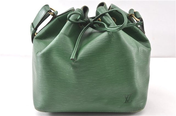 Authentic Louis Vuitton Epi Petit Noe Shoulder Drawstring Bag M44104 Green 0012G