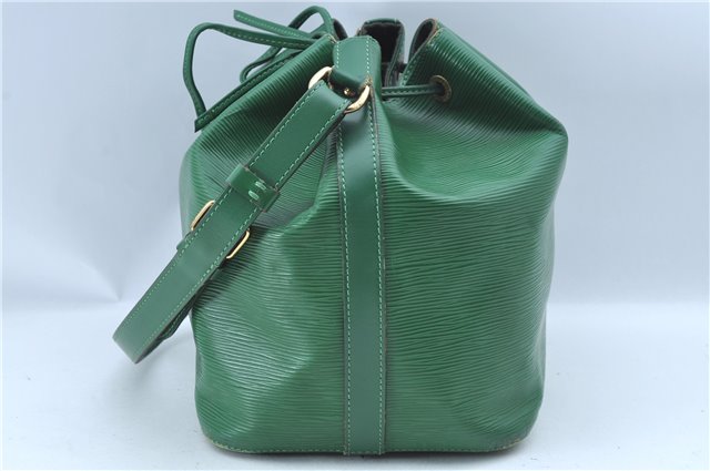 Authentic Louis Vuitton Epi Petit Noe Shoulder Drawstring Bag M44104 Green 0012G