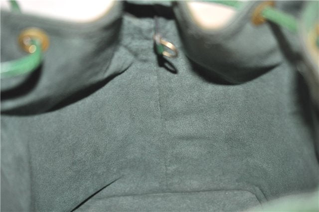 Authentic Louis Vuitton Epi Petit Noe Shoulder Drawstring Bag M44104 Green 0012G