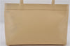 Authentic Vintage CHANEL Caviar Skin CC Logo Shoulder Tote Bag Ivory 0013E